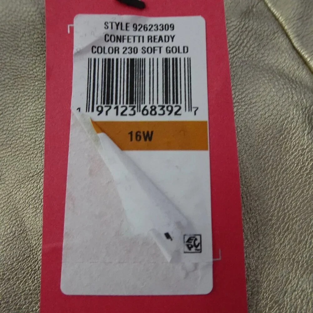 Vince Camuto Gold Pants Women's Plus Size 16W Straight Leg Party Holiday Vegan - Picture 10 of 11